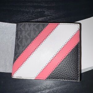 Michael Kors Cooper Logo and Striped Billfold Wallet
